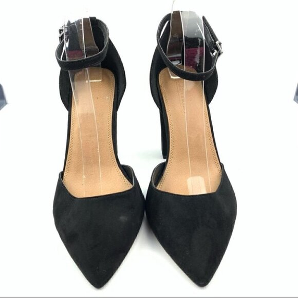 Asos heels 7 black faux suede Dorsay pointy toe - Picture 3 of 12